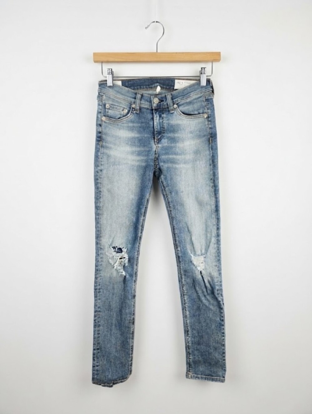 Rag & Bone Light Blue Ripped Capri Jeans Size 24